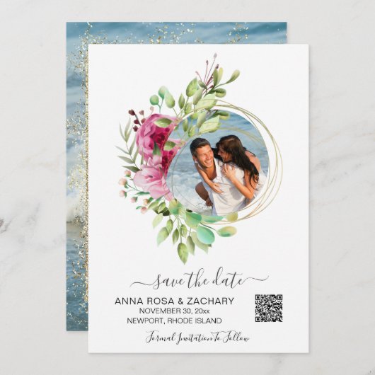 *～* AR6 QRフローラ- 結婚のWebサイト  セーブザデート (正面/裏面)