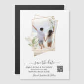 *~* AR6 WEDING日付の保存QR金ゴールド- Webサイト マグネット招待状 (正面/裏面)