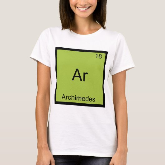 Ar - アルキメデス おもしろ化学元素シンボルTシャツ Tシャツ (正面)