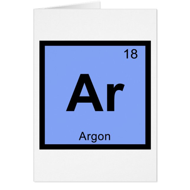 Ar – アルゴン化学周期表記号 (正面)