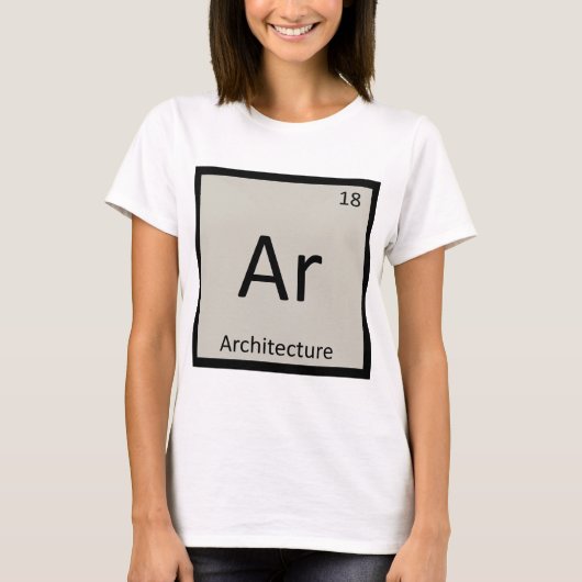 Ar - 建築化学元素記号表記号 tシャツ (正面)