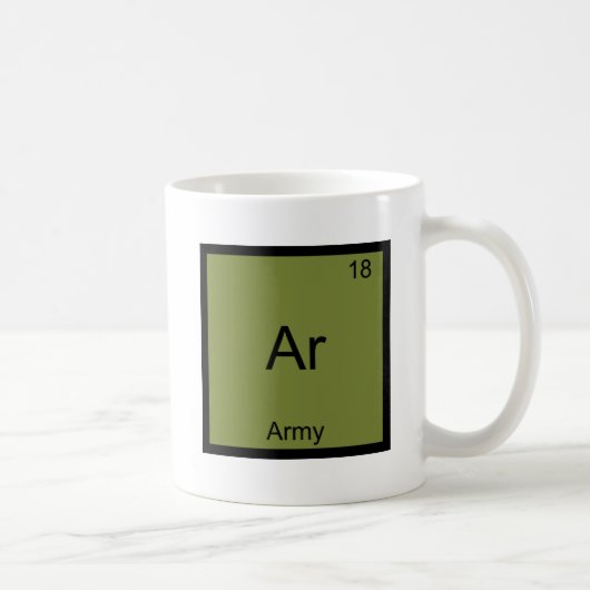 Ar - 陸軍 軍事 化学 元素記号 Tシャツ コーヒーマグカップ (右)