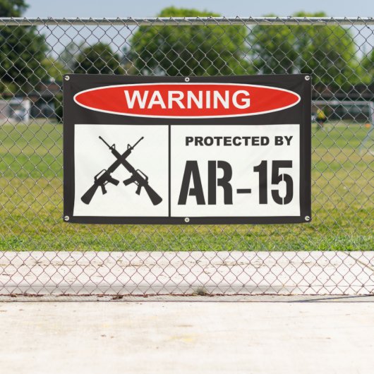 AR-15で守られたホームビジネスの警告 横断幕 (インサイチュ)