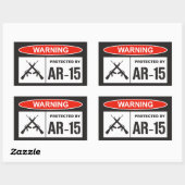 AR-15で守られた警告ホームビジネス 長方形シール (シート)