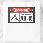AR-15で守られた警告ホームビジネス 長方形シール (バッグ)