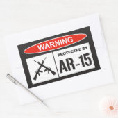 AR-15で守られた警告ホームビジネス 長方形シール (封筒)