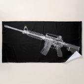 AR-15ライフルの火器の実質のX線の軍隊AR15 ビーチタオル (正面)