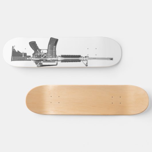 AR-15ライフル銃の火器の素晴らしい実質のX線のイメージ スケートボード (横)