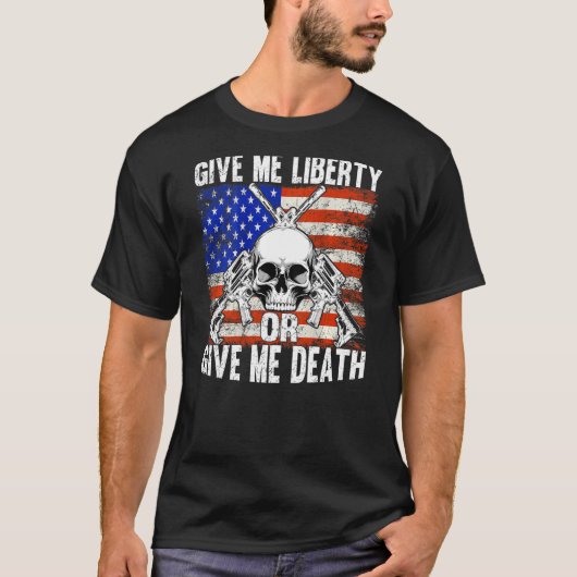 AR-15 与え Me Liberty Or Me死与え死スカル- Ar1 Tシャツ (正面)
