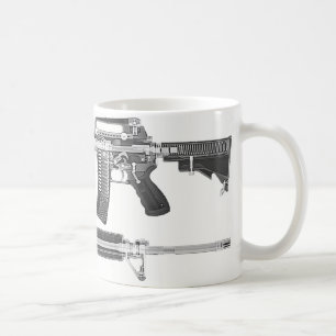 AR-15 CTのスキャンまたはX線の詳しいイメージ コーヒーマグカップ