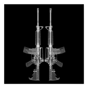 AR-15 CTスキャンイメージの高い詳細ポスター ポスター