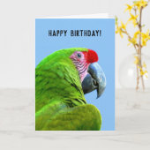 Ara Militaris Green Parrot カード (黄色い花)