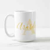 Arabelisの名前は意味で、モノグラムAは黄金色 コーヒーマグカップ (左)