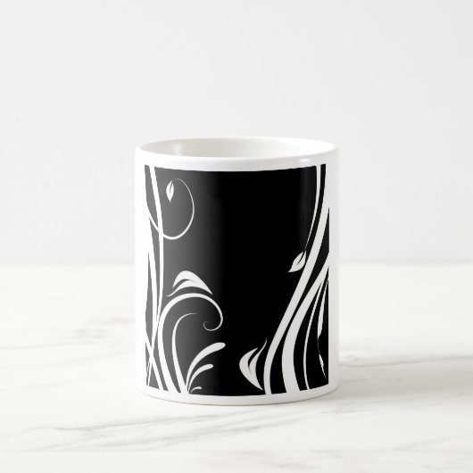 Arabesco em preto e branco コーヒーマグカップ (中央)
