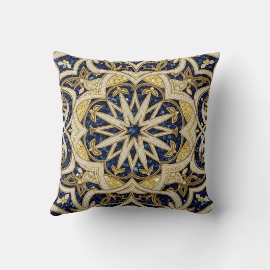 arabesque blue mosaic クッション (裏面)