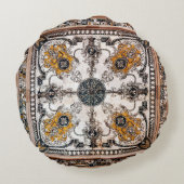 arabesque marble texture abstract vintage backgrou ラウンドクッション (裏面)
