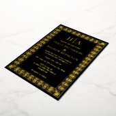 Arabesque Palm Frame #1 Wedding Couple Initials 箔シーズンカード (回転した状態)