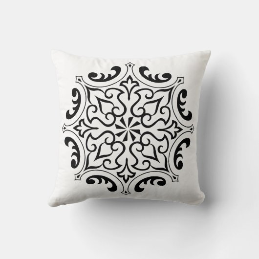 Arabesque Vintage Outline Floral  クッション (裏面)