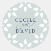 Arabesque Wedding Sticker | Mist ラウンドシール (正面)