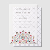 Arabian Art Nouveau Floral Arc Mandala Wedding ベラム紙招待状 (オフセット (招待状))