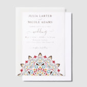 Arabian Art Nouveau Floral Arc Mandala Wedding ベラム紙招待状 (オフセット)