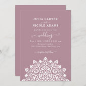 Arabian Art Nouveau Floral Arch Mandala Wedding 招待状 (正面/裏面)