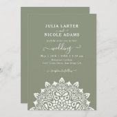 Arabian Art Nouveau Floral Arch Mandala Wedding 招待状 (正面/裏面)