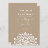 Arabian Art Nouveau Floral Arch Mandala Wedding 招待状 (正面/裏面)