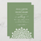 Arabian Art Nouveau Floral Arch Mandala Wedding 招待状 (正面/裏面)