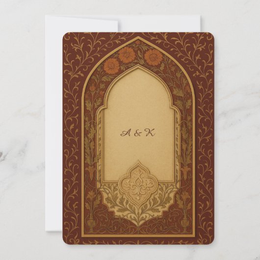 Arabian Floral Arch Wedding save the date 招待状 (裏面)