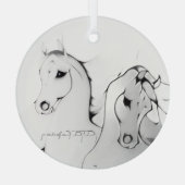 "Arabian Horse" by Adelia Audi ガラスオーナメント (裏面)
