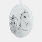 "Arabian Horse" by Adelia Audi ガラスオーナメント (正面左)