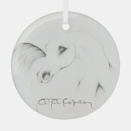 "Arabian Horse" by Adelia Audi ガラスオーナメント