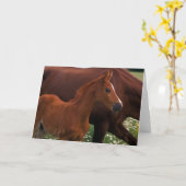 Arabian Horse Near Mother カード (黄色い花)