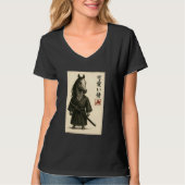 Arabian Horse Samurai Ink Art Sumi-e Style Novelty Tシャツ (正面)