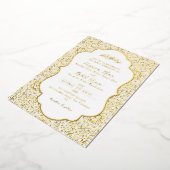 Arabian Mosque Geometric Archway Islamic Wedding 箔招待状 (回転した状態)