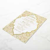 Arabian Mosque Geometric Archway Islamic Wedding 箔招待状 (回転した状態)