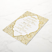 Arabian Mosque Geometric Archway Islamic Wedding 箔招待状 (回転した状態)