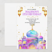 Arabian night birthday party invitation 招待状 (正面/裏面)