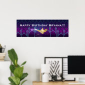 Arabian Nights Moroccan Birthday Party Banner ポスター (ホームオフィス)