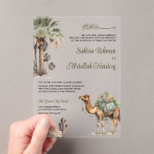 Arabian Palm Desert Camel Muslim Wedding アクリル招待状 (インサイチュ (ポータブル))