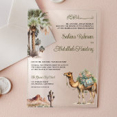 Arabian Palm Desert Camel Muslim Wedding アクリル招待状