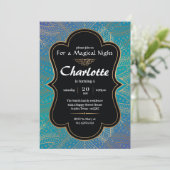 Arabian Sky Invitation for Birthday Party Blue 招待状 (スタンド正面)