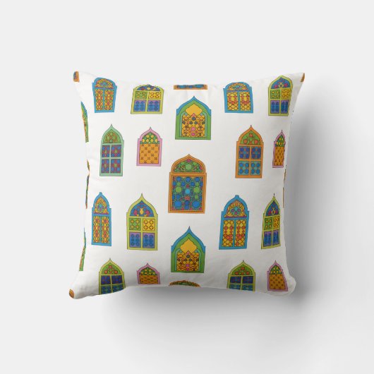 Arabian Stained Glass Windows Pattern クッション (裏面)