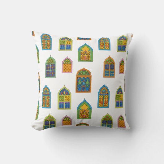 Arabian Stained Glass Windows Pattern クッション (正面)