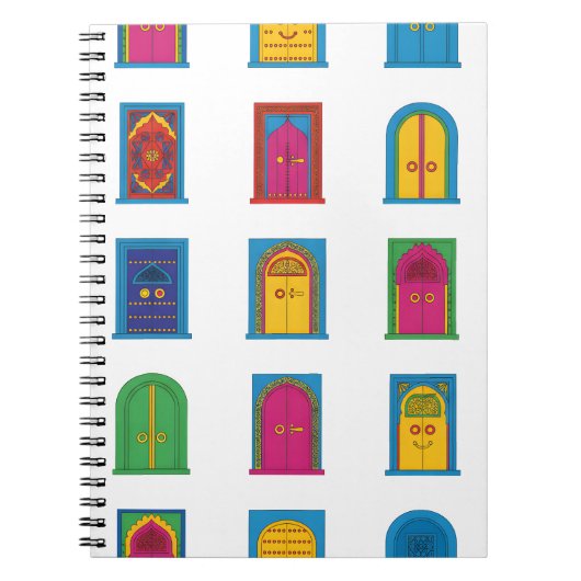 Arabian Stained Glass Windows Pattern ノートブック (正面)