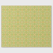 Arabic Boho Elegant Geometric Moroccan Yello Green ラッピングペーパー (フラット)