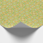 Arabic Boho Elegant Geometric Moroccan Yello Green ラッピングペーパー (角)