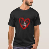 Arabic Calligraphy Allah Heart T-Shirt Tシャツ (正面)