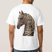 Arabic Calligraphy Horse Head – Golden Ornamental  Tシャツ (裏面)
